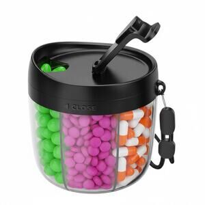 Portable Pill Dispenser, 7 Compartments, Anti-Mix Pill Organizer (Black)